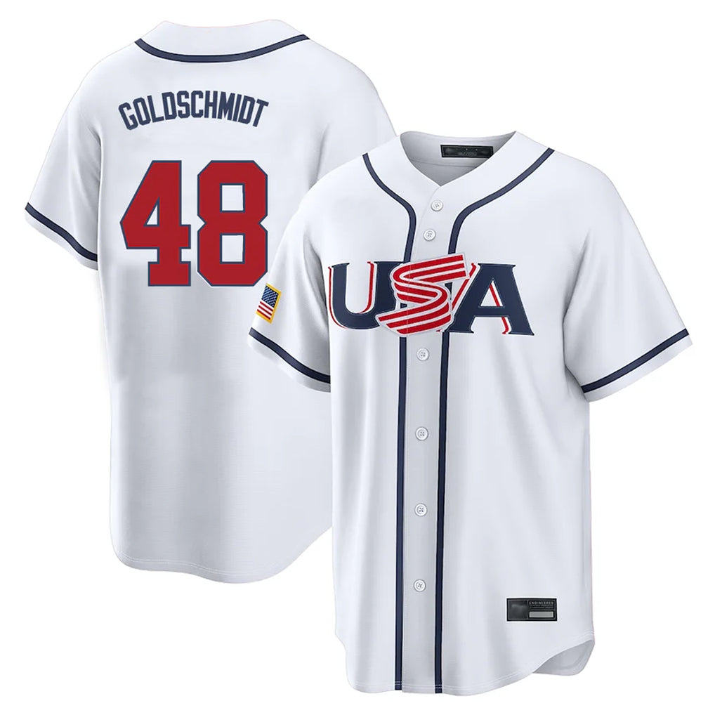 Blackjersey NY.Yankees #48 Paul Goldschmidt Player White USA 2026 World Classic Limited Game Stitched Jerseys