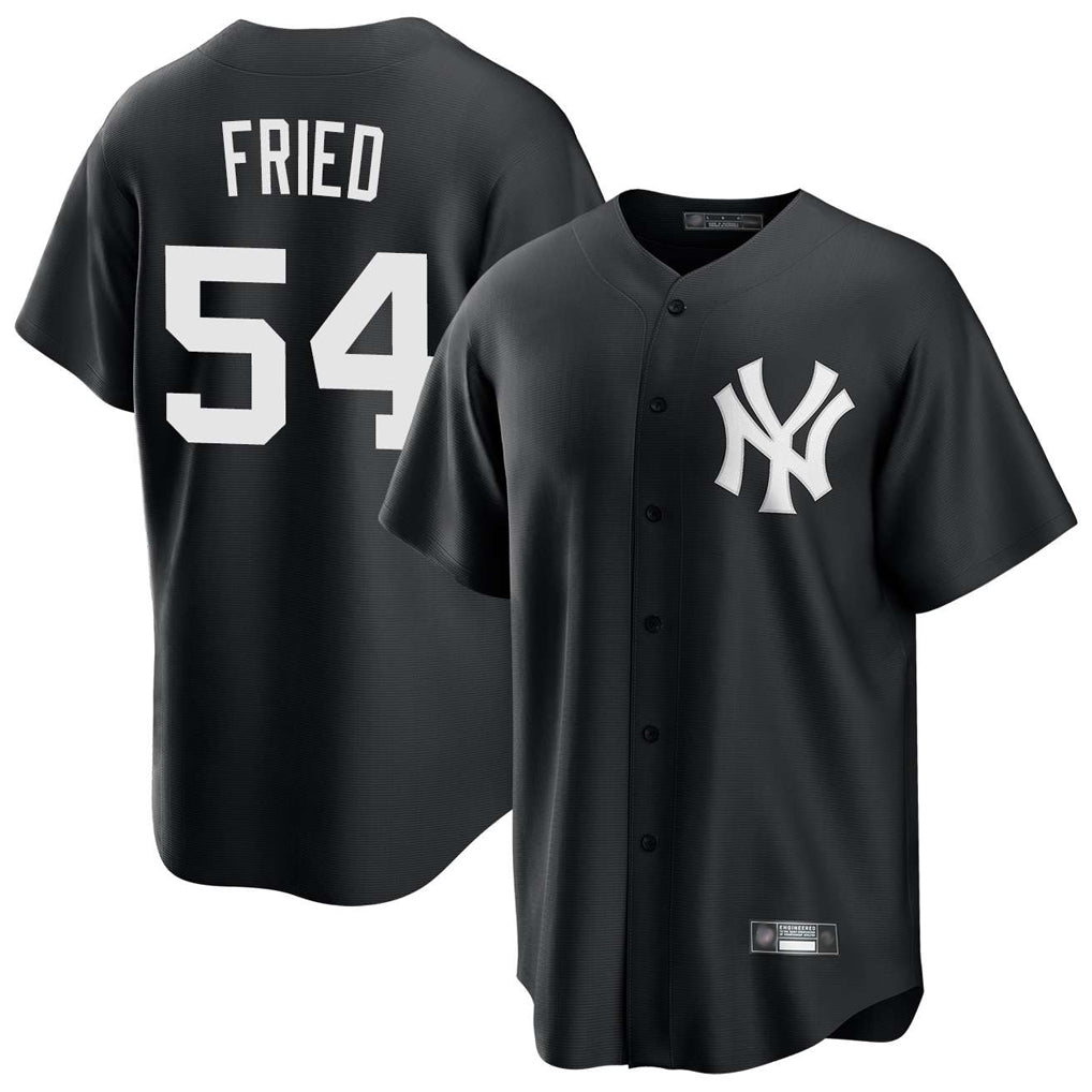 Blackjersey NY.Yankees #54 Max Fried Player Black Game Stitched Jerseys