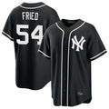 Blackjersey NY.Yankees #54 Max Fried Player Black Out Game Stitched Jerseys