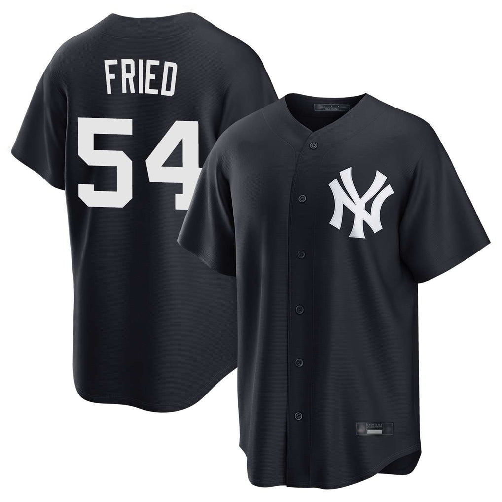 Blackjersey NY.Yankees #54 Max Fried Player Navy Game Stitched Jerseys