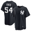 Blackjersey NY.Yankees #54 Max Fried Player Navy Game Stitched Jerseys