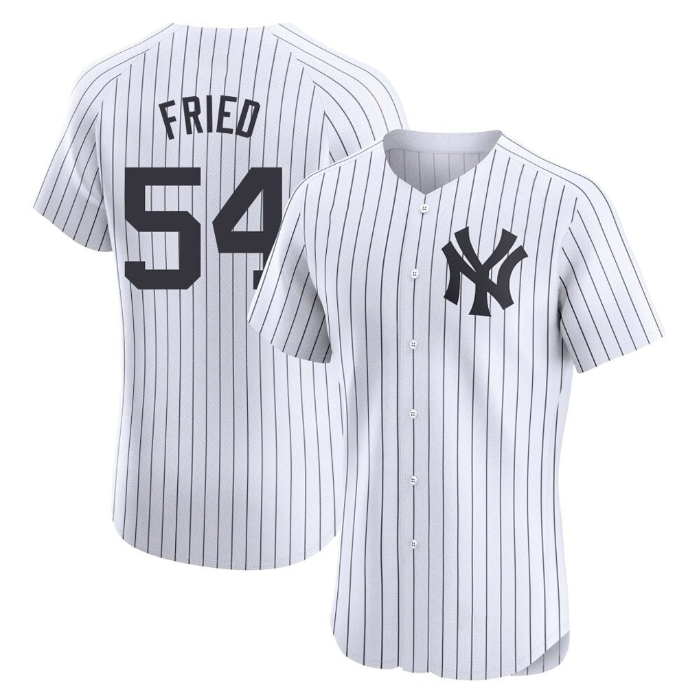 Blackjersey NY.Yankees #54 Max Fried Player White Limited Elite Home Stitched Jerseys