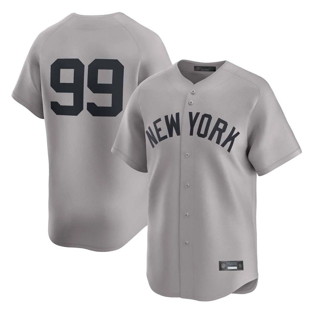 Blackjersey NY.Yankees #99 Aaron Judge Player Gray Limited Home Stitched Jerseys