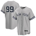 Blackjersey NY.Yankees #99 Aaron Judge Player Gray Road Game Stitched Jerseys