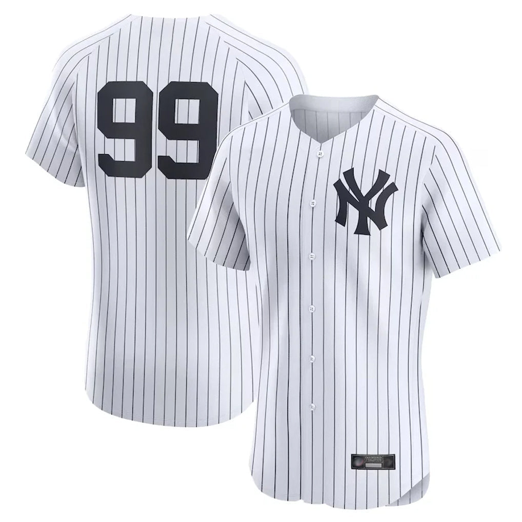 Blackjersey NY.Yankees #99 Aaron Judge Player White Limited Elite Home Stitched Jerseys