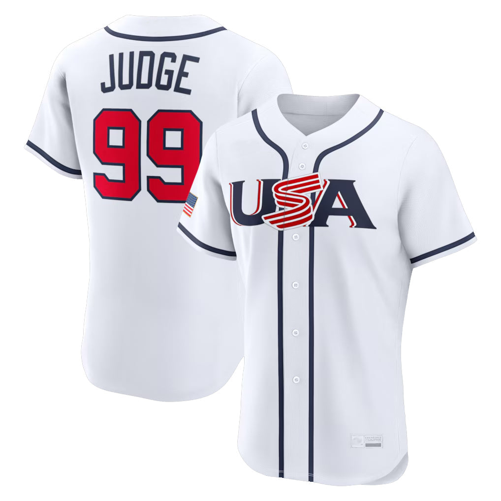 Blackjersey NY.Yankees #99 Aaron Judge Player White USA 2026 World Classic Home Limited Elite Stitched Jerseys