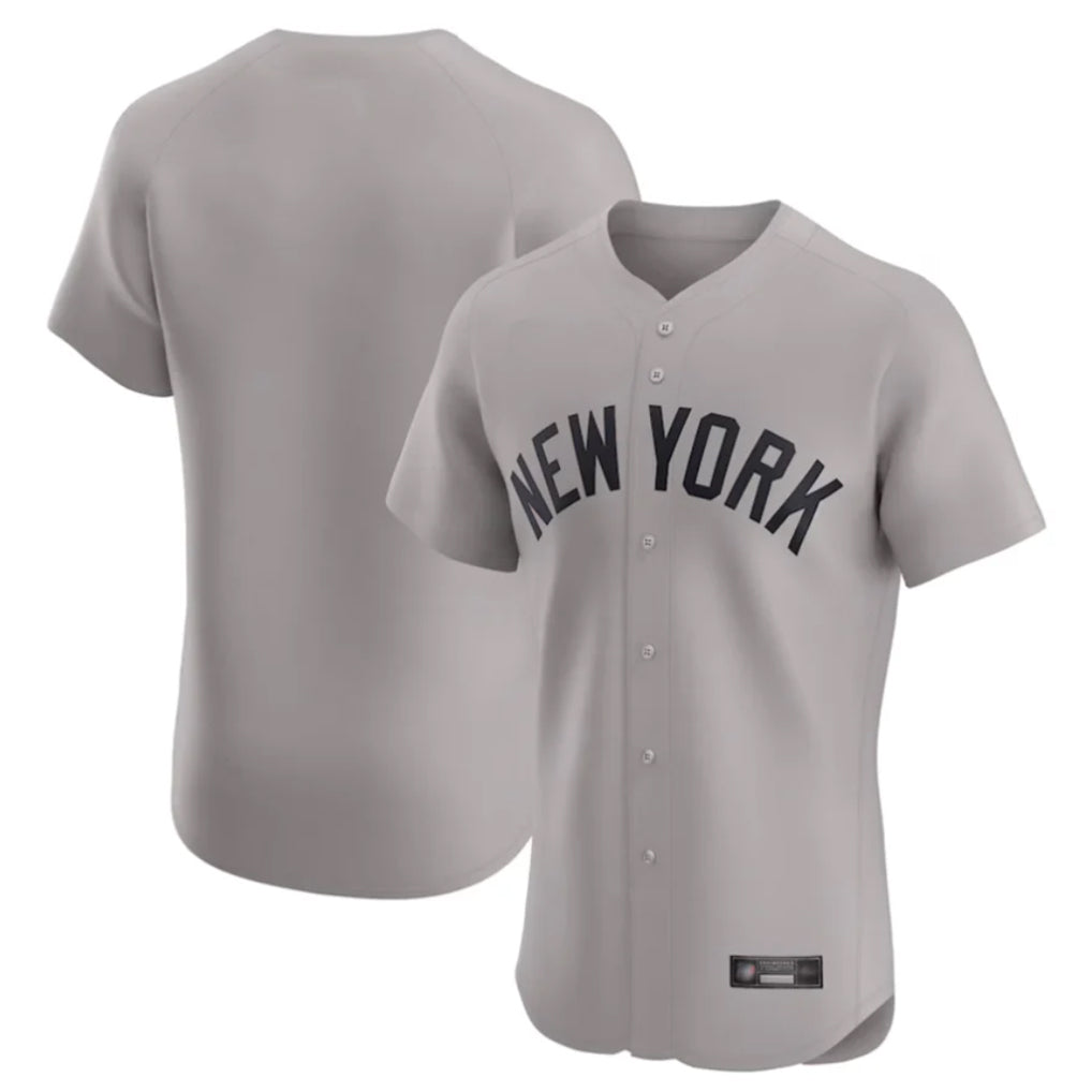 Blackjersey NY.Yankees Blank Player Gray Limited Elite Home Stitched Jerseys