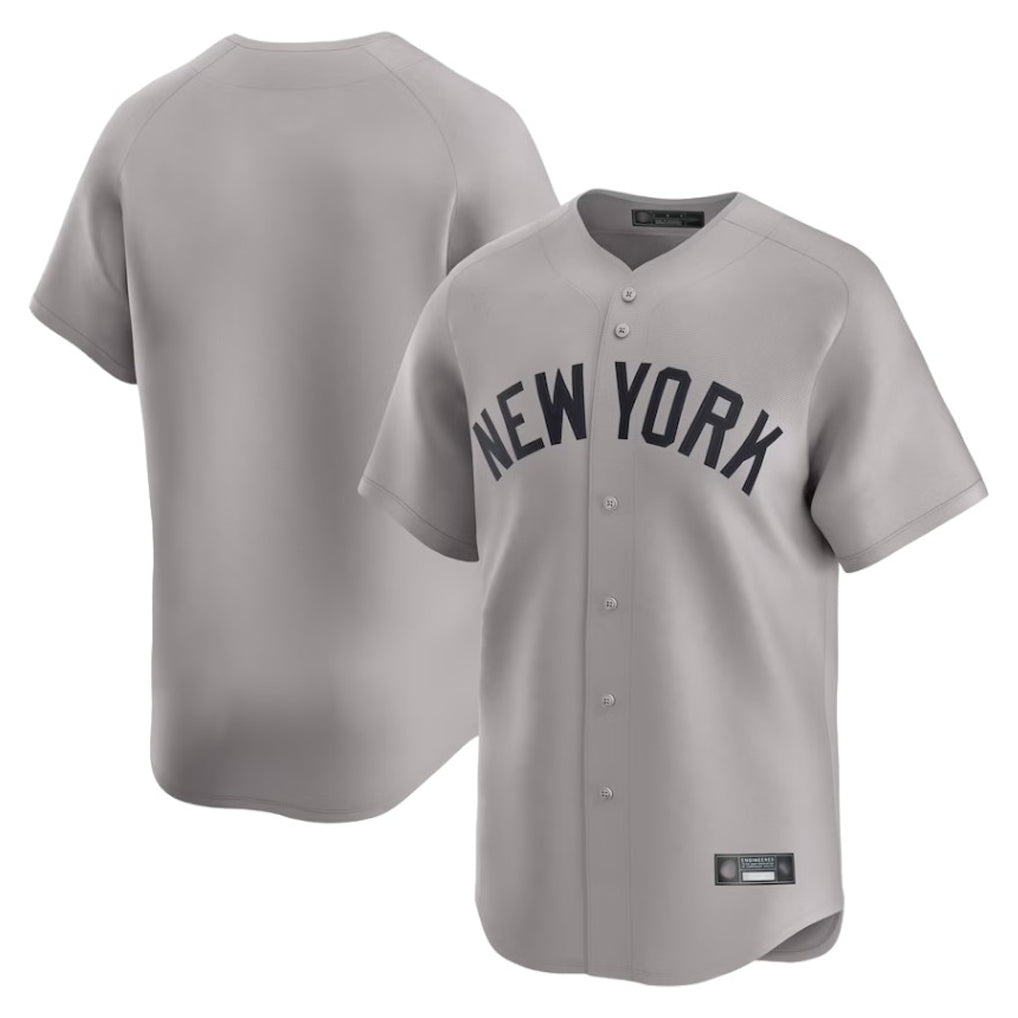 Blackjersey NY.Yankees Blank Player Gray Limited Home Stitched Jerseys