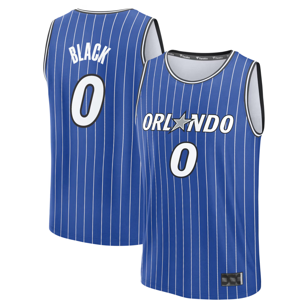 Blackjersey O.Magic #0 Anthony Black Royal Fast Break Replica Jerseys - Icon Edition