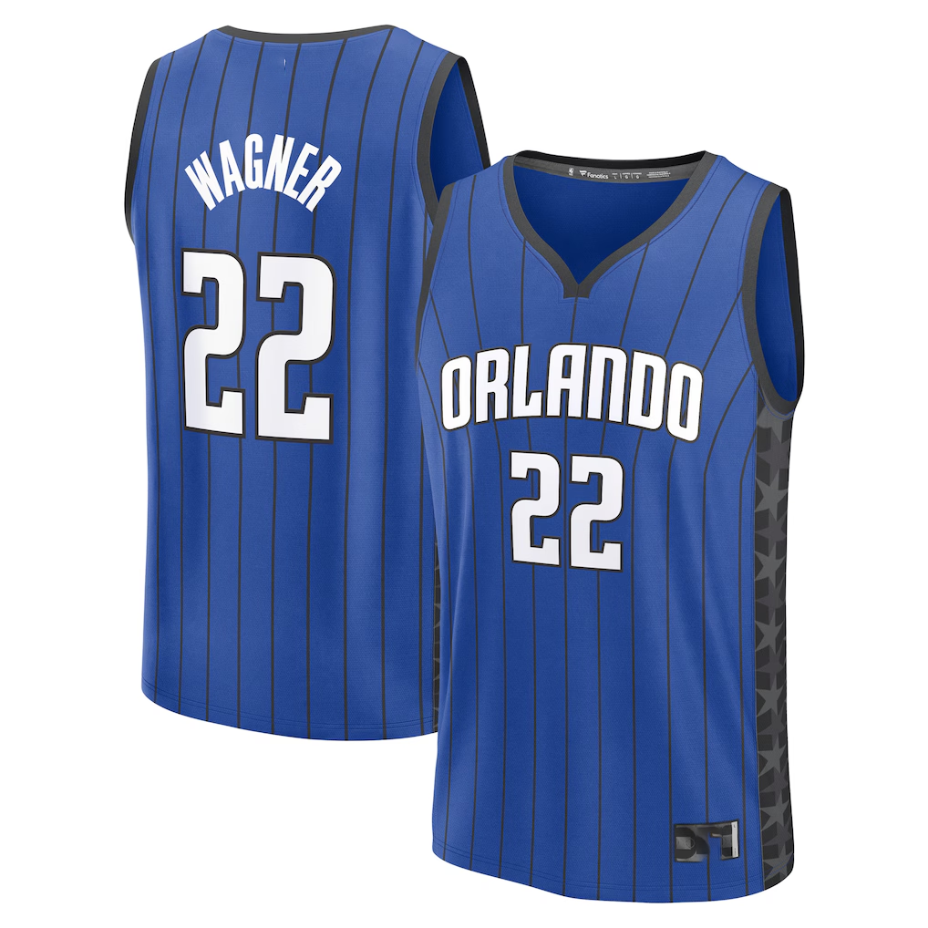 Blackjersey O.Magic #22 Franz Wagner Blue Fast Break Replica Player Jerseys - Statement Edition