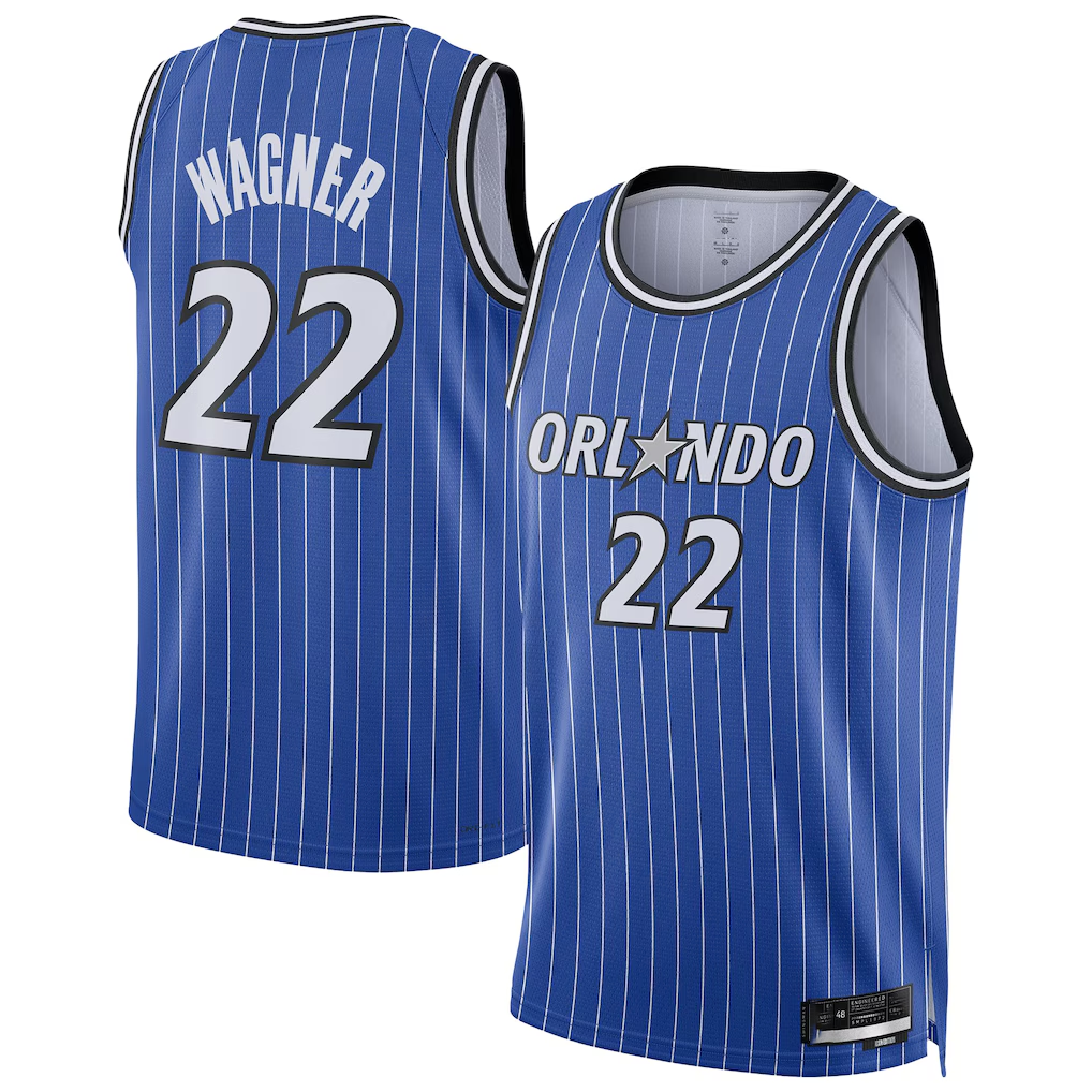 Blackjersey O.Magic #22 Franz Wagner Blue Swingman Player Jerseys - Icon Edition