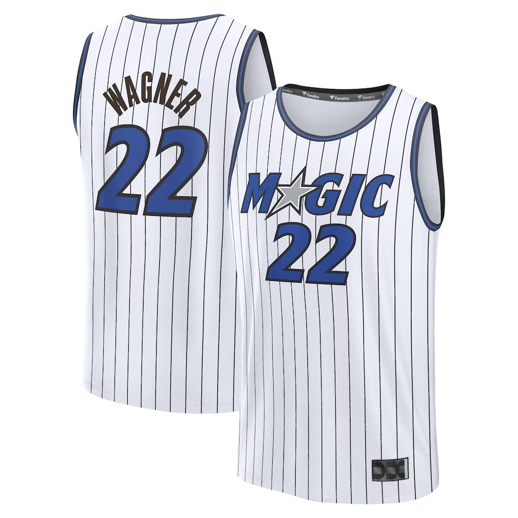 Blackjersey O.Magic #22 Franz Wagner White Fast Break Replica Player Jerseys - Association Edition