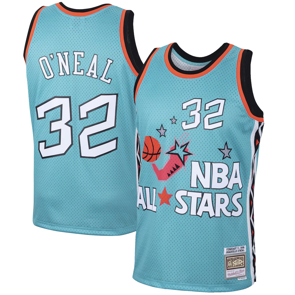 Blackjersey O.Magic #32 Shaquille O'Neal Mitchell & Ness Teal Eastern Conference 1996 All-Star Hardwood Classics Swingman Jerseys