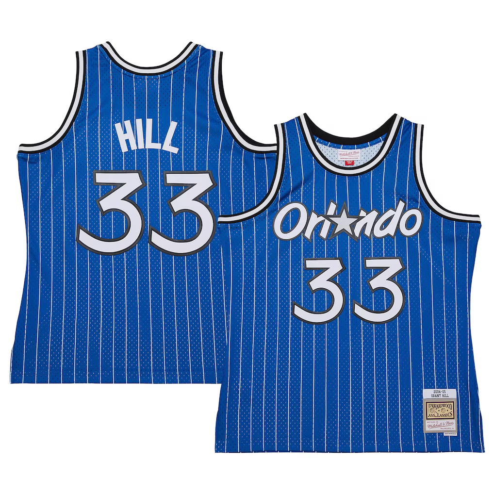 Blackjersey O.Magic #33 Grant Hill Mitchell & Ness Blue 200405 Hardwood Classics Swingman Jerseys