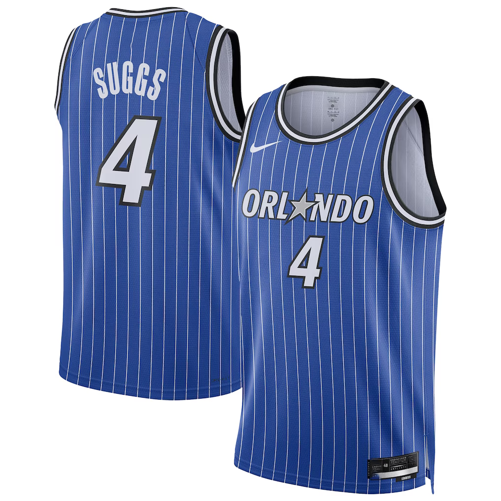 Blackjersey O.Magic #4 Jalen Suggs Blue Swingman Player Jerseys - Icon Edition