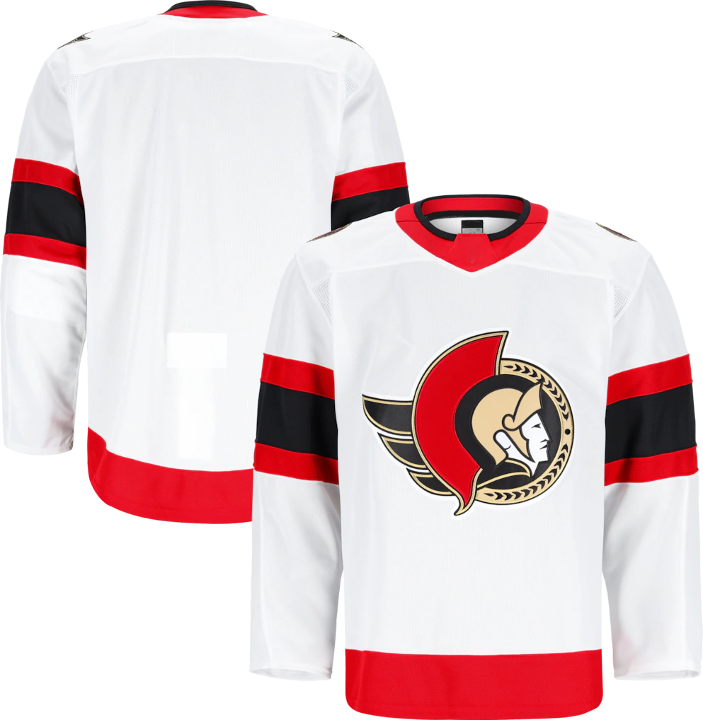 Blackjersey O.Senators White Away Authentic Pro Jerseys