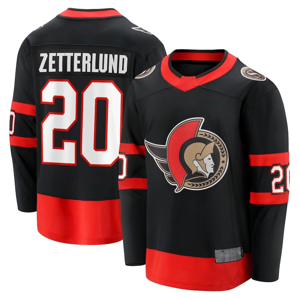Blackjersey O.Senators #20 Fabian Zetterlund Black Home Breakaway Jerseys