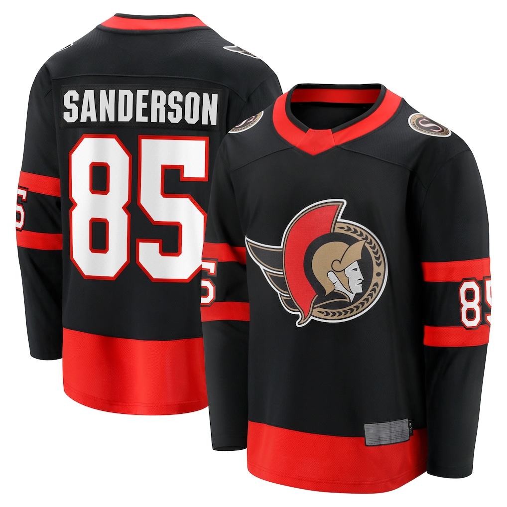 Blackjersey O.Senators #85 Jake Sanderson Black Home Breakaway Jerseys