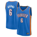 Blackjersey OC.Thunder #6 Jaylin Williams Blue Fast Break Replica Player Stitched Jerseys - Icon Edition