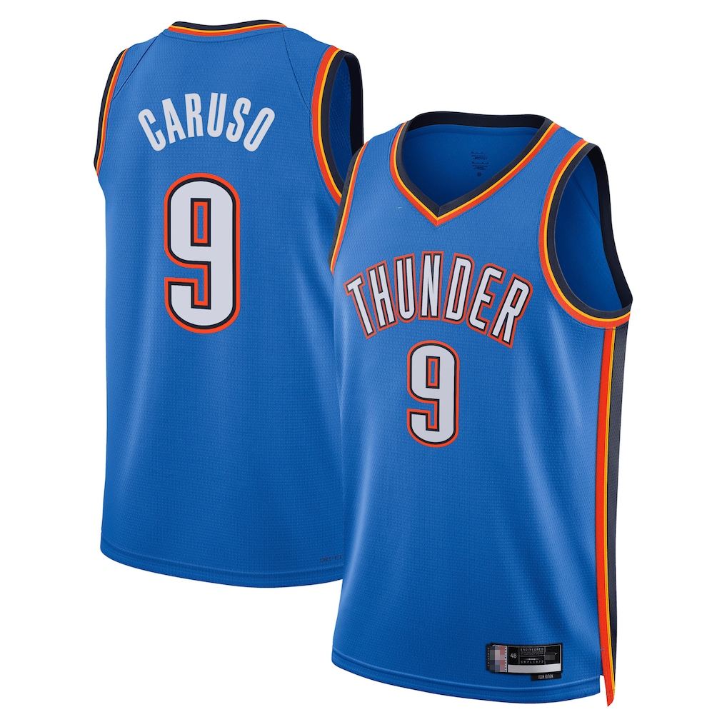Blackjersey OC.Thunder #9 Alex Caruso Blue Swingman Stitched Jerseys- Icon Edition