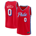 Blackjersey P.76ers #0 Tyrese Maxey  Red Fast Break Replica Player Jerseys - Statement Edition