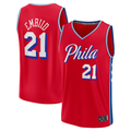 Blackjersey P.76ers #21 Joel Embiid Red Fast Break Replica Player Jerseys - Statement Edition
