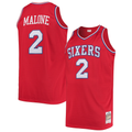 Blackjersey P.76ers #2 Moses Malone Mitchell & Ness Red 198283 Big & Tall Hardwood Classics Swingman Jerseys