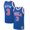 Blackjersey P.76ers #3 Allen Iverson Mitchell & Ness Royal 199697 Hardwood Classics Swingman Jerseys