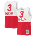 Blackjersey P.76ers #3 Allen Iverson Mitchell & Ness White 20032004 Hardwood Classics Swingman Jerseys
