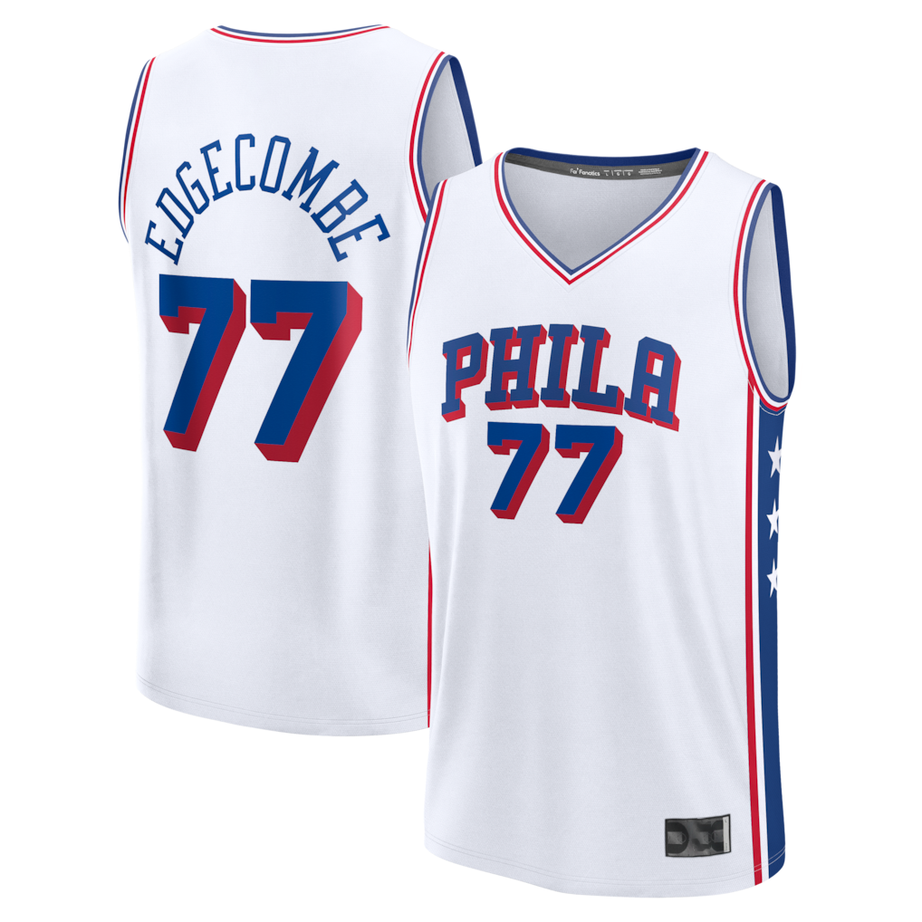 Blackjersey P.76ers #77 VJ Edgecombe  White Fast Break Replica Player Jerseys - Association Edition