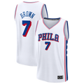 Blackjersey P.76ers #7 Jaylen Brown  White Fast Break Jerseys - Association Edition