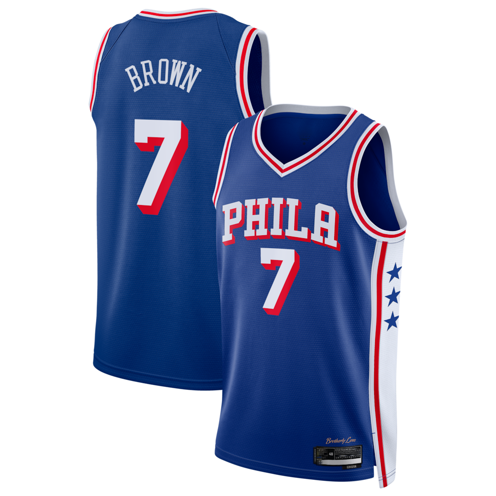 Blackjersey P.76ers #7 Royal Swingman Jerseys - Icon Edition