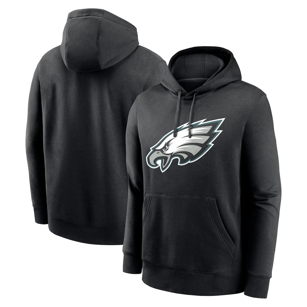 Blackjersey P.Eagles Black LOGO Pullover Hoodies Home Game Stitched Jerseys