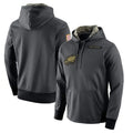 Blackjersey P.Eagles Gray Pullover Hoodies Home Game Blank Player Stitched Jerseys