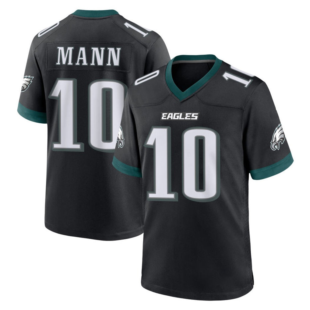 Blackjersey P.Eagles #10 Braden Mann Player Black Game Home Stitched Jerseys