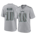 Blackjersey P.Eagles #10 Braden Mann Player Gray Atmosphere Fashion Home Game Stitched Jerseys
