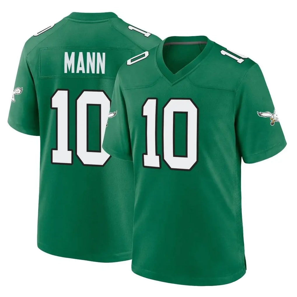 Blackjersey P.Eagles #10 Braden Mann Player Green Kelly Alternate Home Game Stitched Jerseys