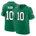 Blackjersey P.Eagles #10 Braden Mann Player Green Kelly Alternate Home Game Stitched Jerseys