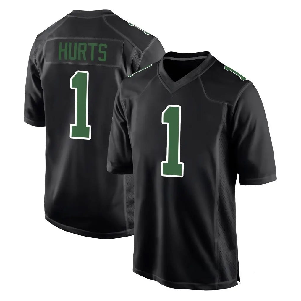 Blackjersey P.Eagles #1 Jalen Hurts Player Carbon Green Fashion Home Game Stitched Jerseys