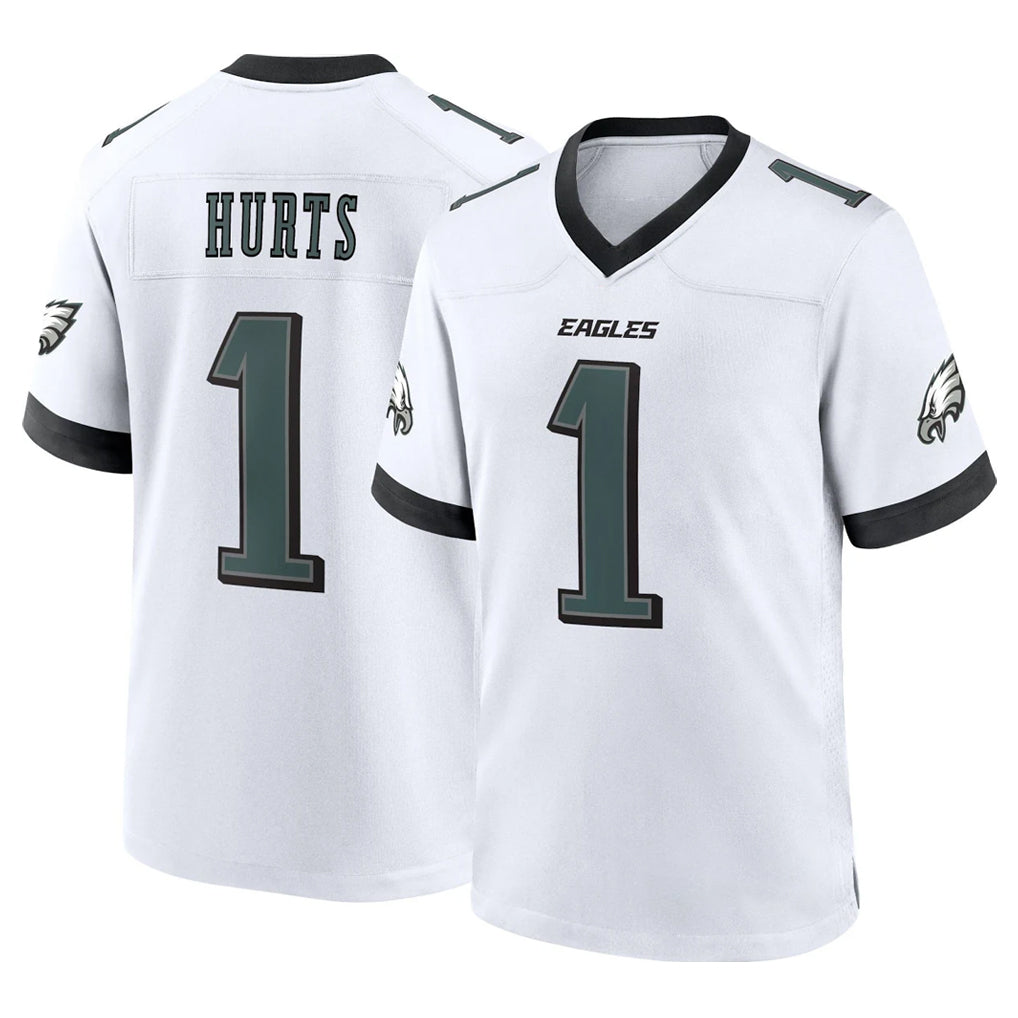 Blackjersey P.Eagles #1 Jalen Hurts Player White Game Home Stitched Jerseys