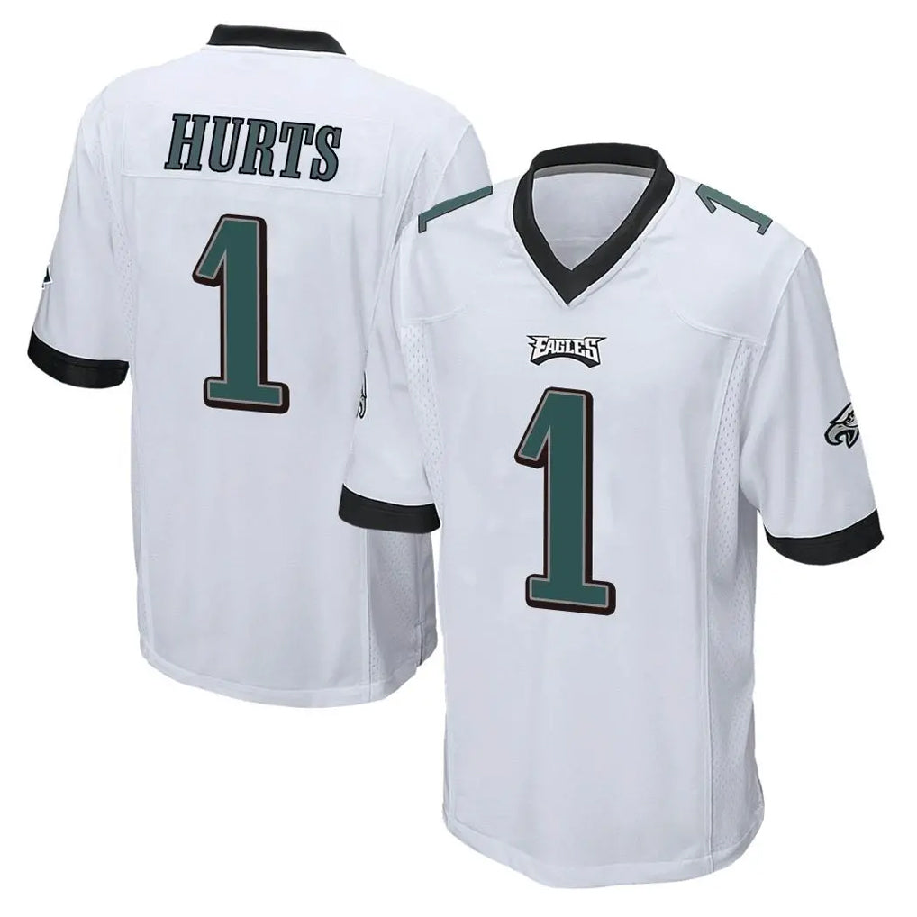 Blackjersey P.Eagles #1 Jalen Hurts Player White Home Game Stitched Jerseys