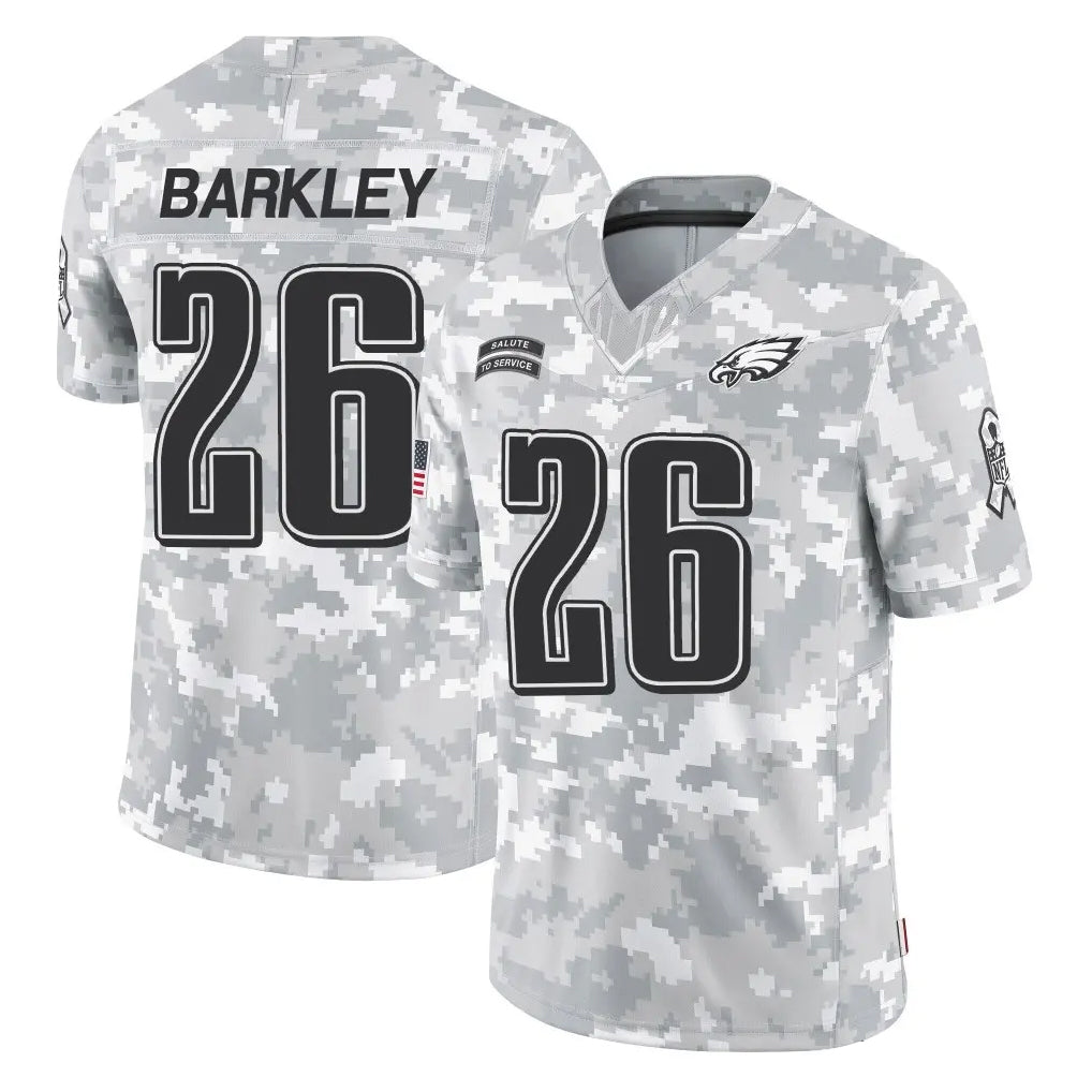 Blackjersey P.Eagles #26 Saquon Barkley Player Arctic Camo Salute to Service Limited Game Stitched Jerseys