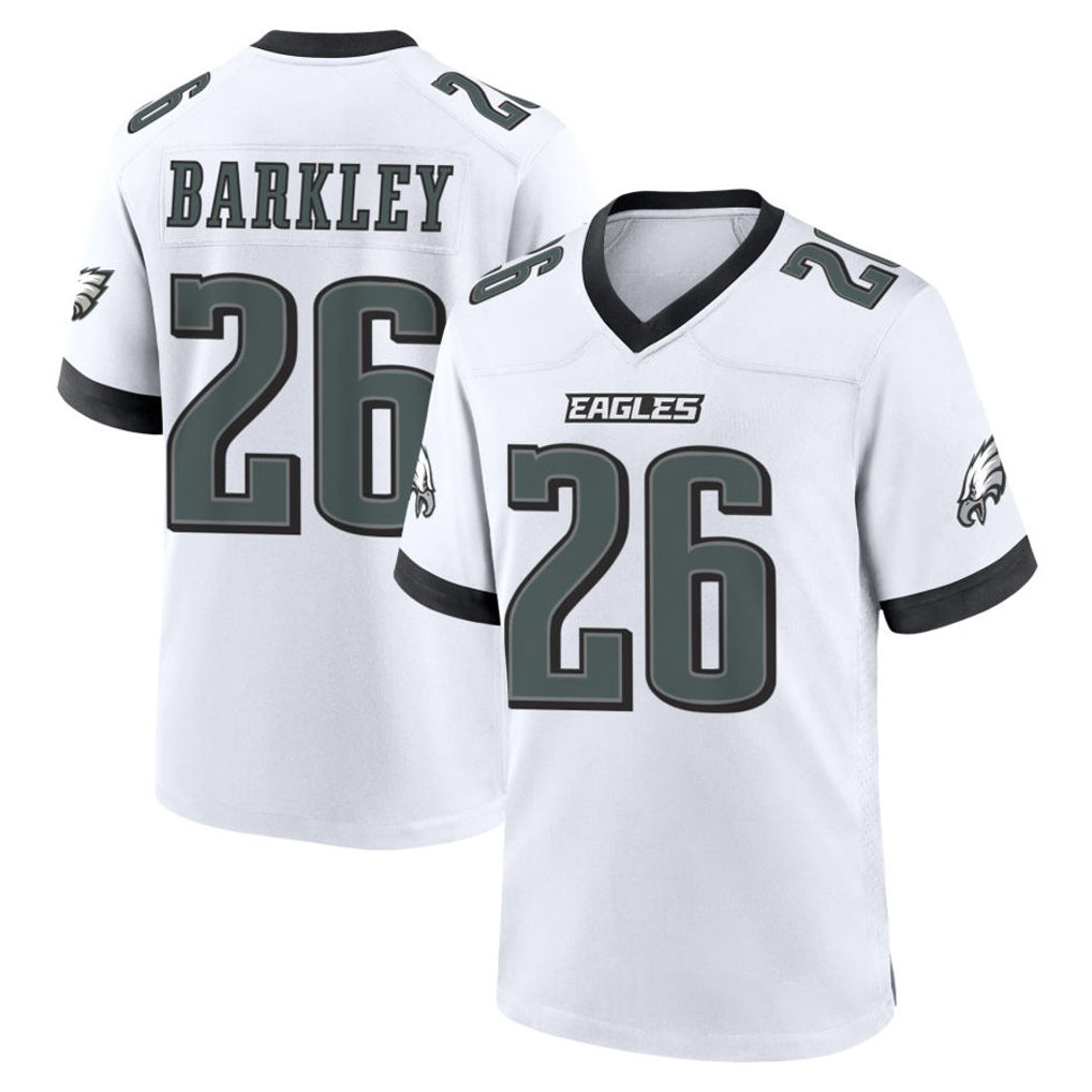 Blackjersey P.Eagles #26 Saquon Barkley Player White Game Home Stitched Jerseys