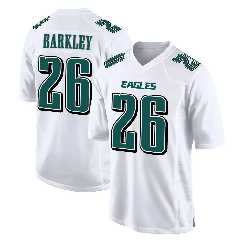 Blackjersey P.Eagles #26 Saquon Barkley Player White Tundra Fashion Home Game Stitched Jerseys