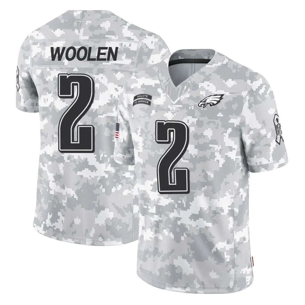Blackjersey P.Eagles #2 Riq Woolen Player Arctic Camo Salute to Service Limited Game Stitched Jerseys