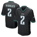 Blackjersey P.Eagles #2 Riq Woolen Player Black Home Game Stitched Jerseys