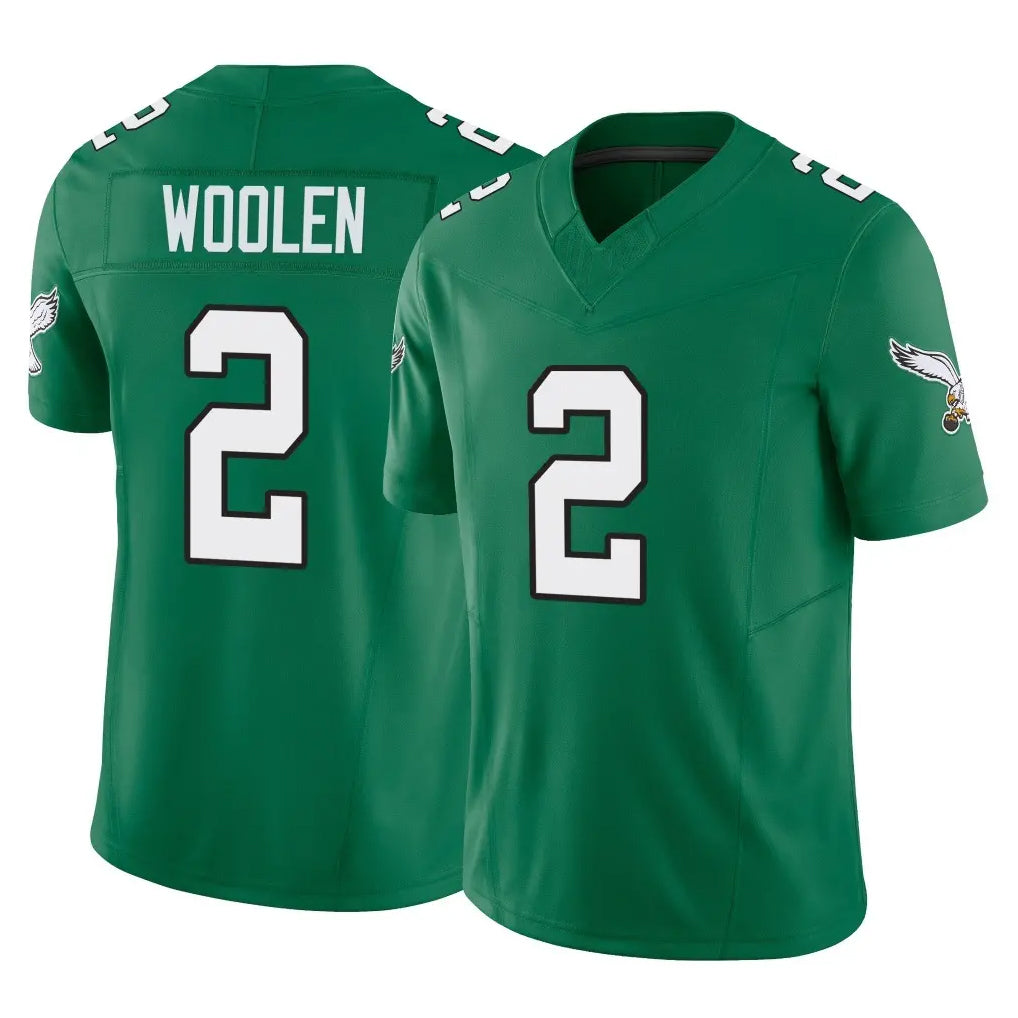 Blackjersey P.Eagles #2 Riq Woolen Player Green Kelly Alternate Vapor F.U.S.E. Home Game Stitched Jerseys