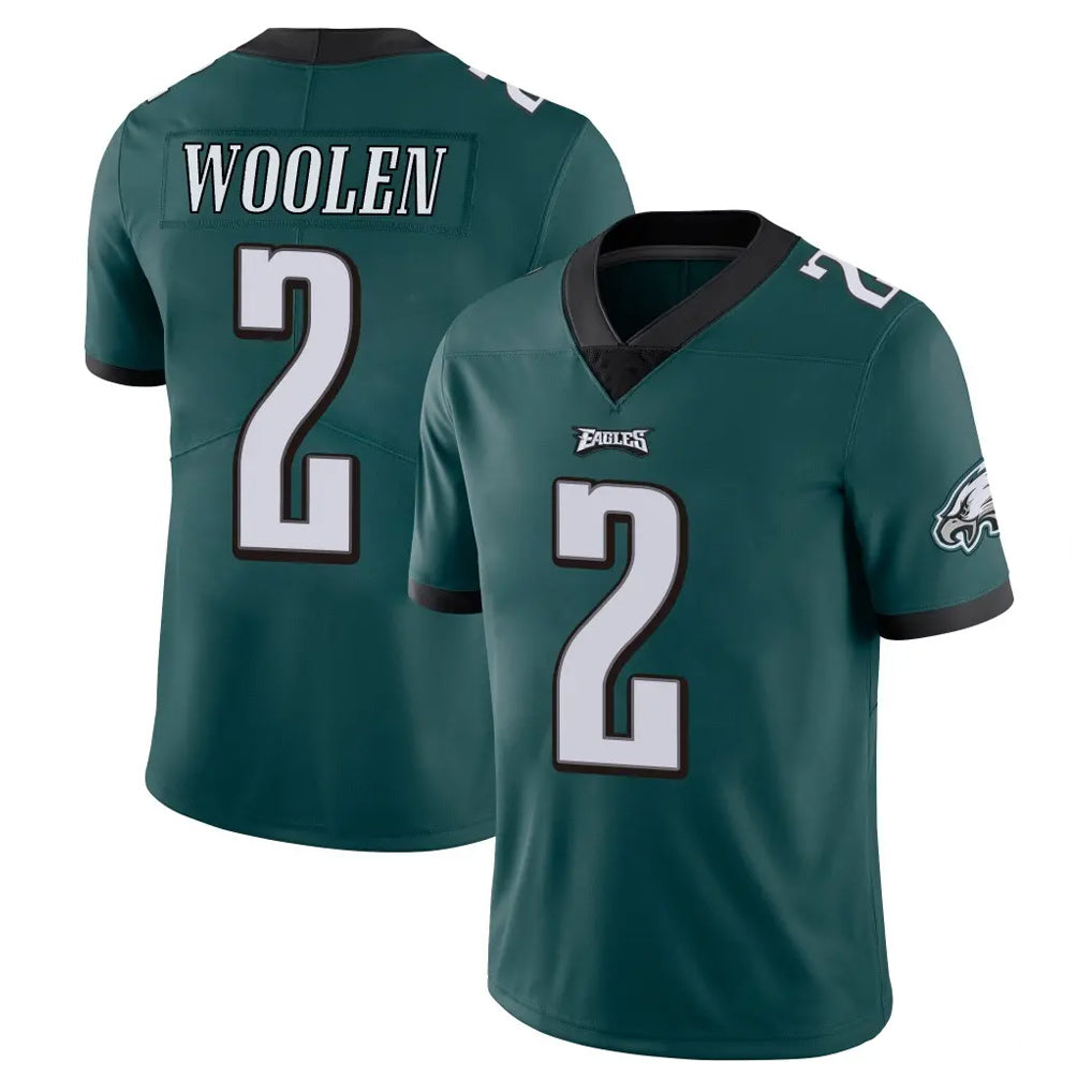 Blackjersey P.Eagles #2 Riq Woolen Player Team Color Green Vapor Untouchable Home Game Stitched Jerseys