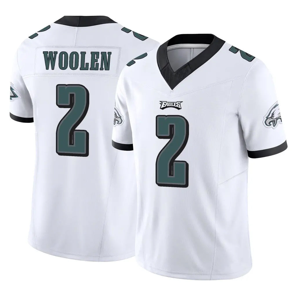 Blackjersey P.Eagles #2 Riq Woolen Player White Limited Vapor F.U.S.E. Home Game Stitched Jerseys