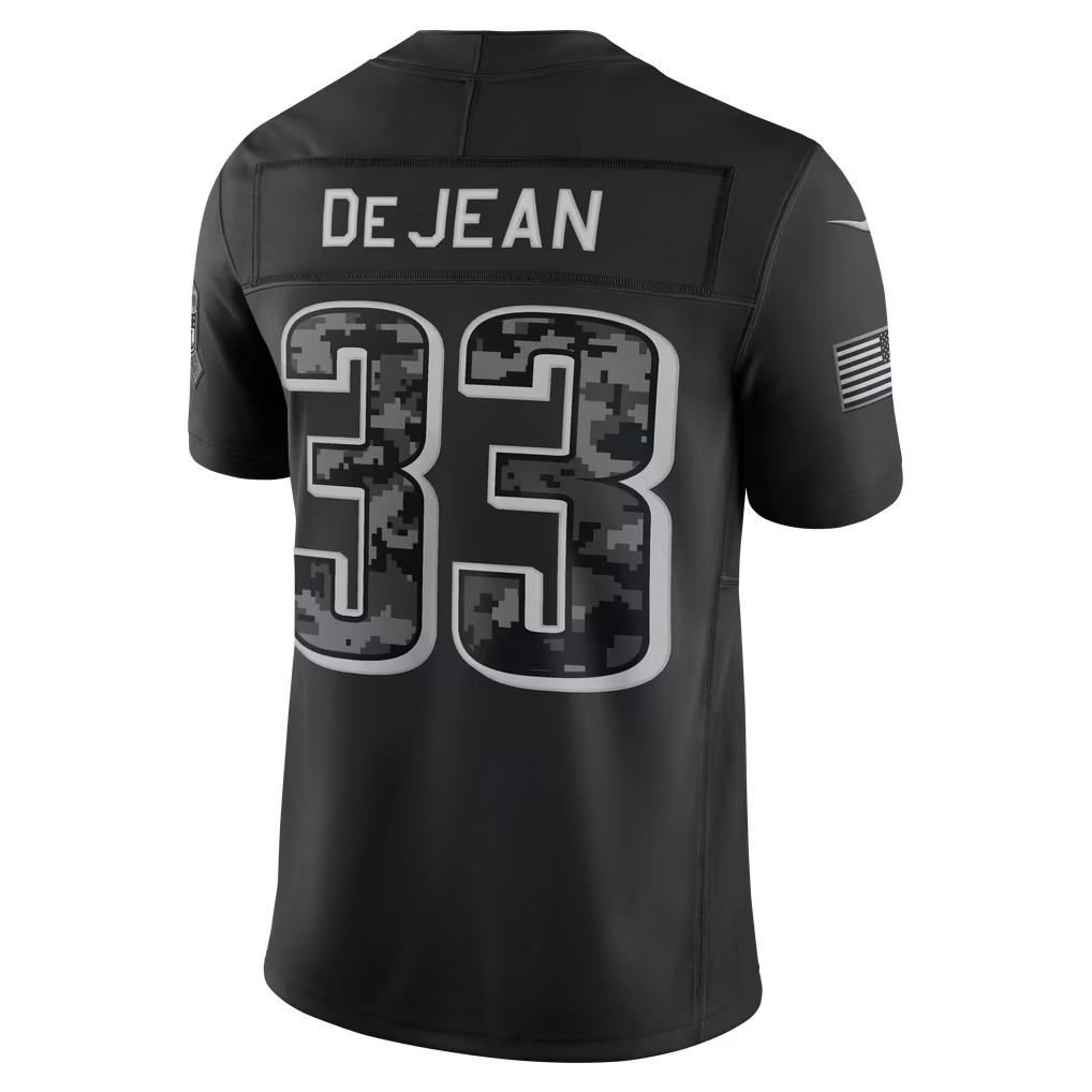 Blackjersey  P.Eagles #33 Cooper DeJean Black 2026 Salute to Service Stitched Limited Jersey